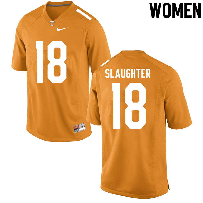 Women #18 Doneiko Slaughter Tennessee Volunteers College Football Jerseys Sale-Orange